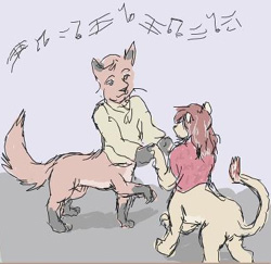 Gildy and Thallon dancing